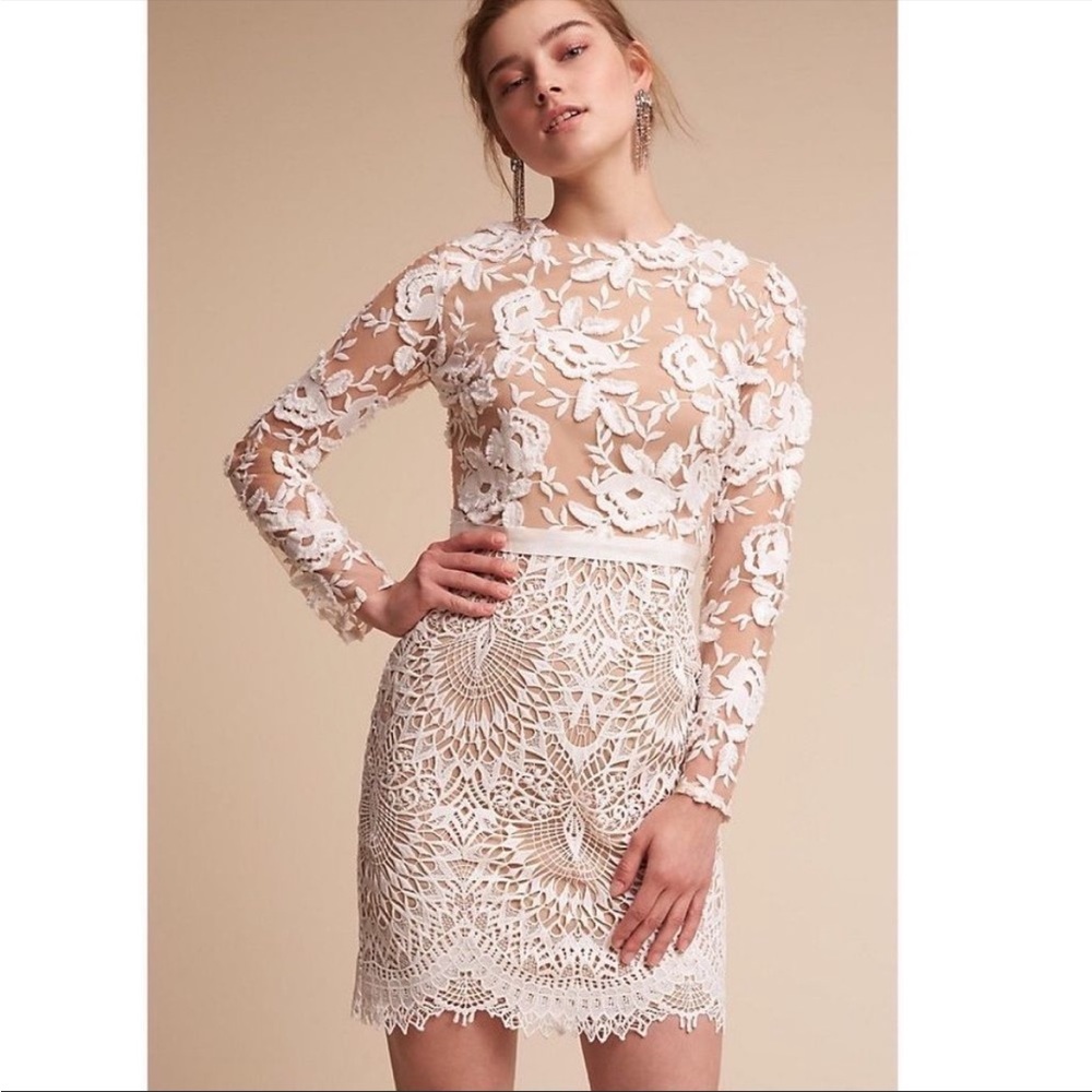 ML BHLDN x Monique Lhuillier Tiana Calyspo Lace Illusion Dress NWT size 6
